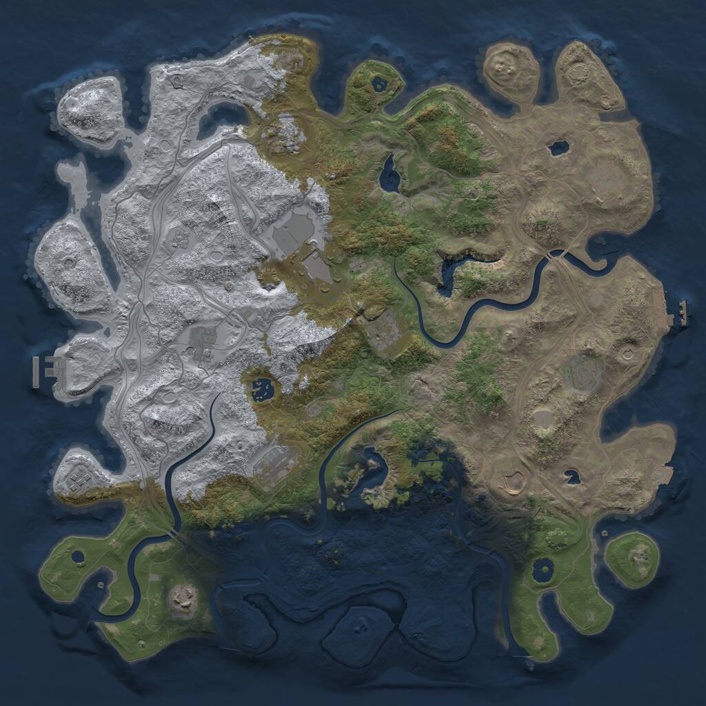 Rust Map: Procedural Map, Size: 4500, Seed: 2146975466, 17 Monuments