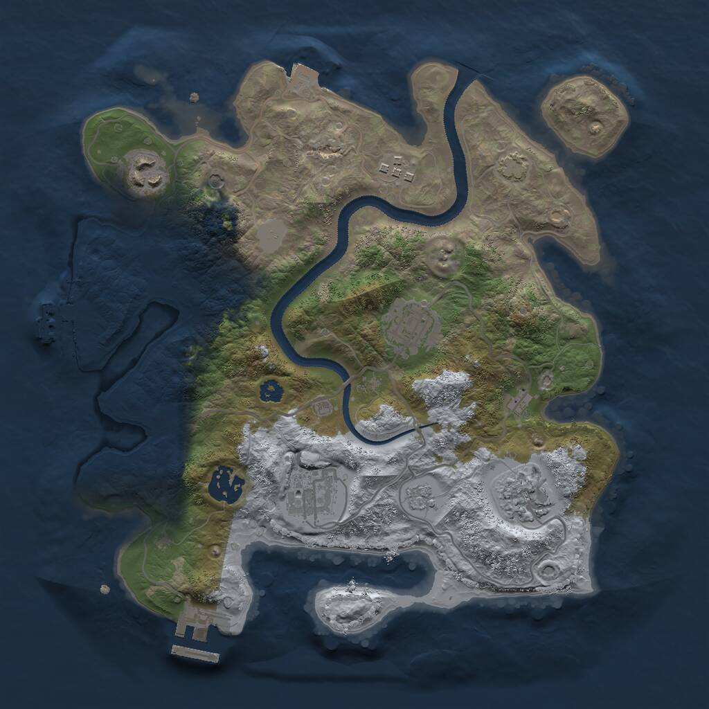 Rust Map: Procedural Map, Size: 3000, Seed: 150962566, 12 Monuments