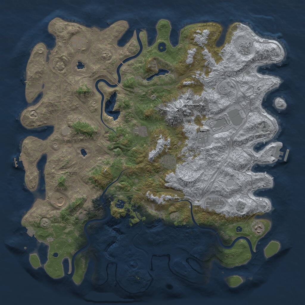 Rust Map: Procedural Map, Size: 5000, Seed: 1567915807, 17 Monuments