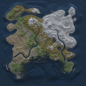 Thumbnail Rust Map: Procedural Map, Size: 3500, Seed: 3657321, 13 Monuments