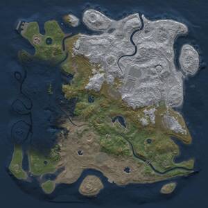 Thumbnail Rust Map: Procedural Map, Size: 4500, Seed: 1432734960, 15 Monuments
