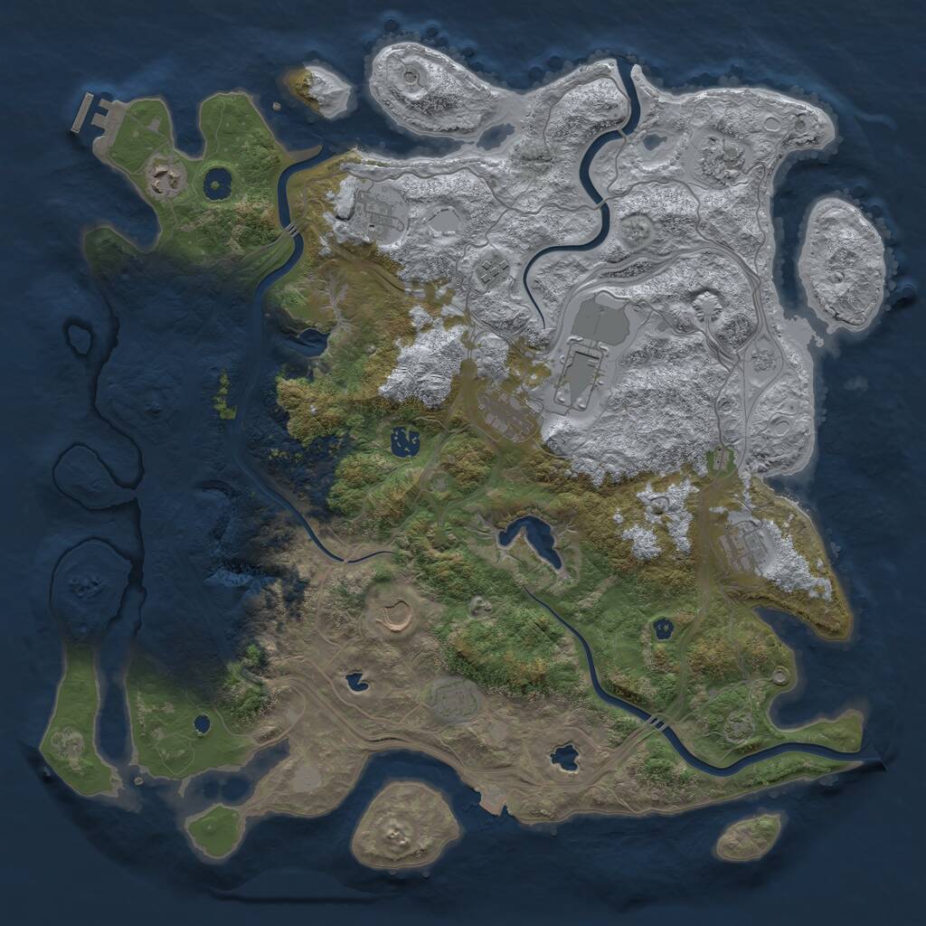 Rust Map: Procedural Map, Size: 4500, Seed: 1432734960, 15 Monuments