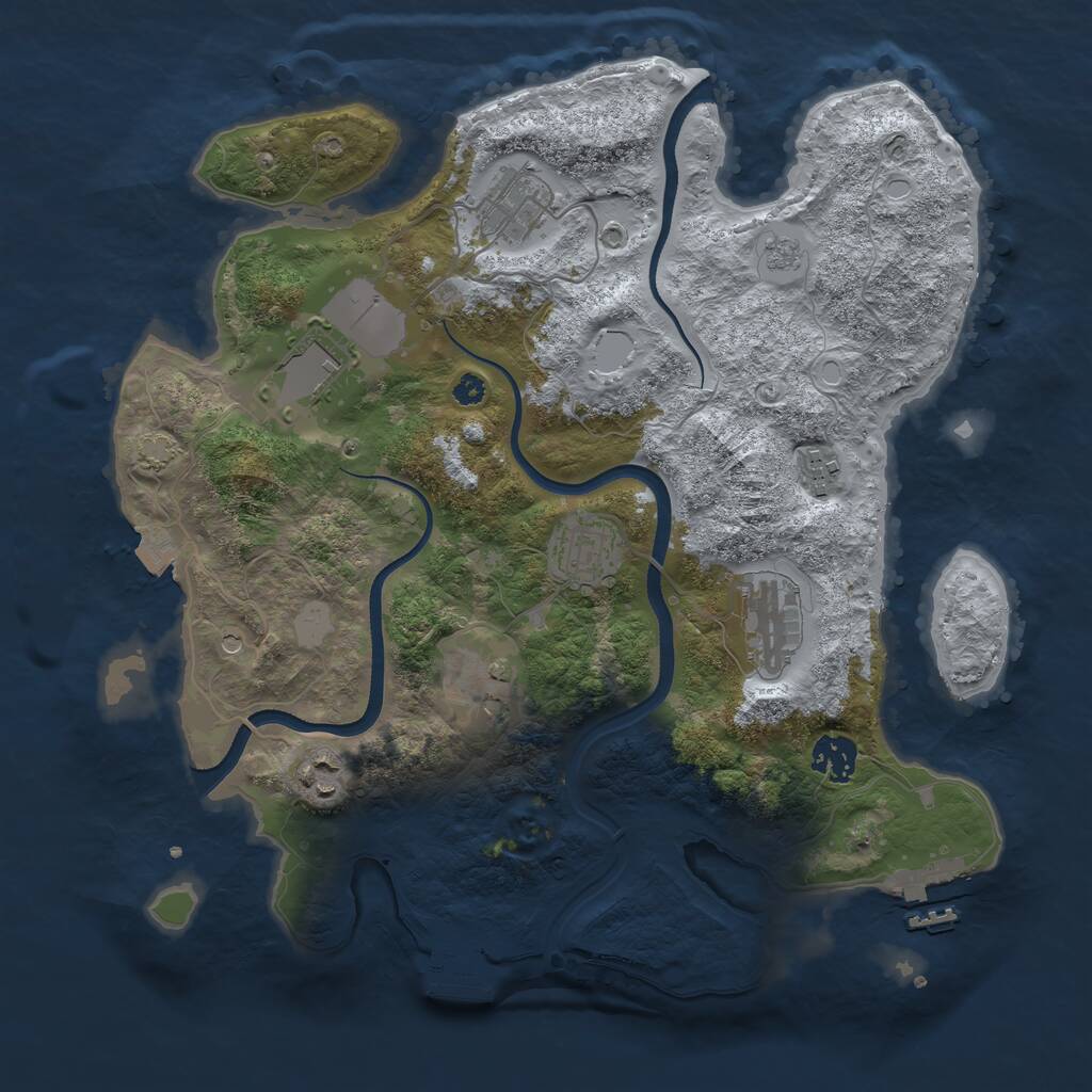 Rust Map: Procedural Map, Size: 3517, Seed: 482142, 14 Monuments