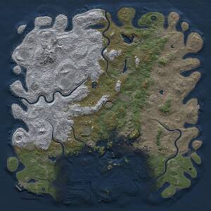 Thumbnail Rust Map: Procedural Map, Size: 6000, Seed: 746642786, 17 Monuments