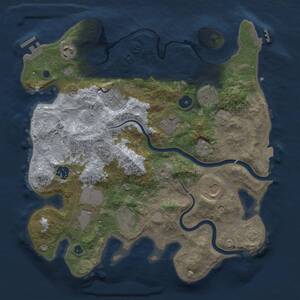 Thumbnail Rust Map: Procedural Map, Size: 3500, Seed: 872362369, 15 Monuments