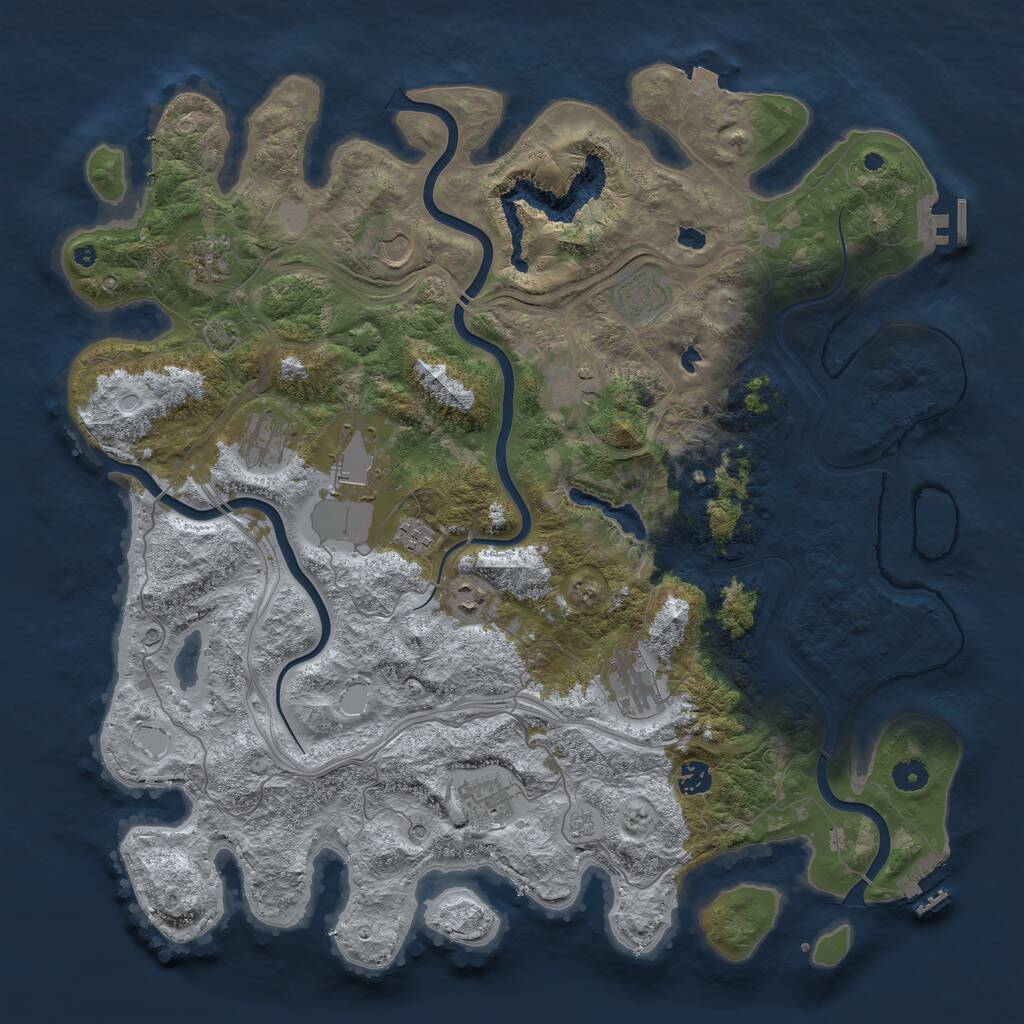 Rust Map: Procedural Map, Size: 4500, Seed: 85895, 17 Monuments