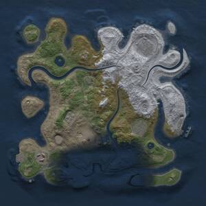 Thumbnail Rust Map: Procedural Map, Size: 3000, Seed: 2085632529, 10 Monuments