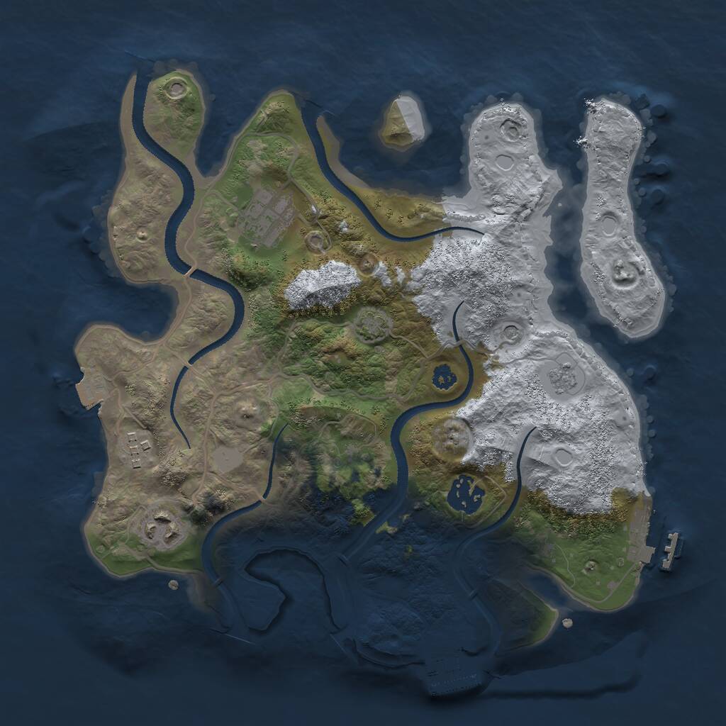 Rust Map: Procedural Map, Size: 3000, Seed: 354893936, 10 Monuments