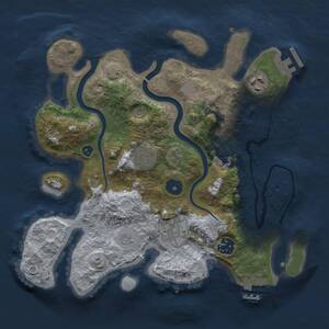 Thumbnail Rust Map: Procedural Map, Size: 3000, Seed: 83472651, 11 Monuments