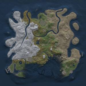 Thumbnail Rust Map: Procedural Map, Size: 3800, Seed: 328814370, 13 Monuments