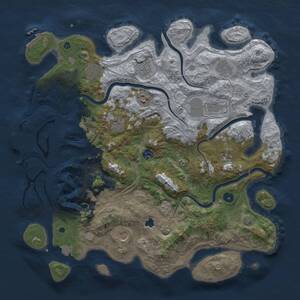 Thumbnail Rust Map: Procedural Map, Size: 4300, Seed: 7042026, 16 Monuments