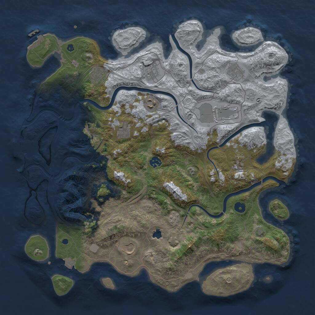 Rust Map: Procedural Map, Size: 4300, Seed: 7042026, 16 Monuments