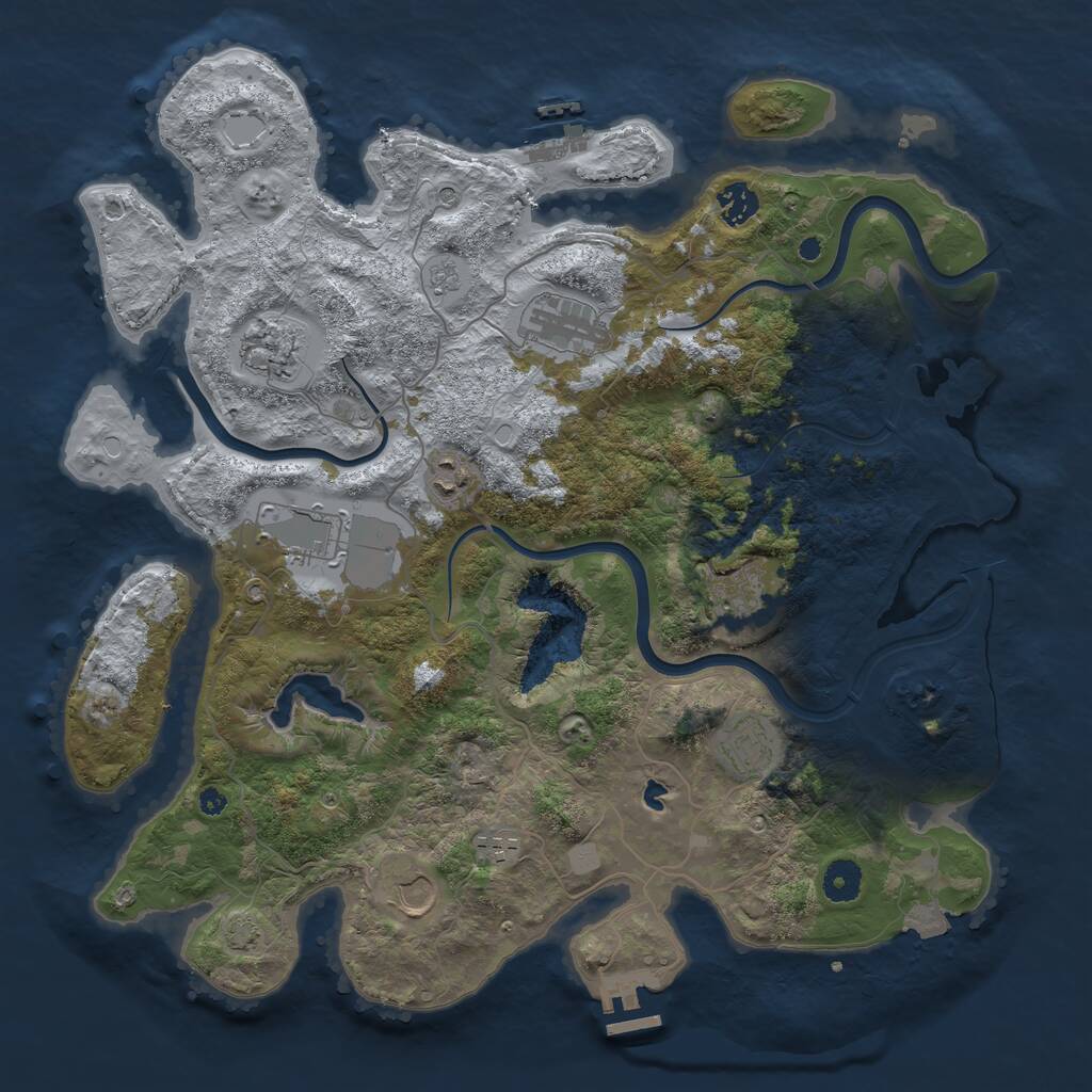 Rust Map: Procedural Map, Size: 4000, Seed: 771599147, 15 Monuments