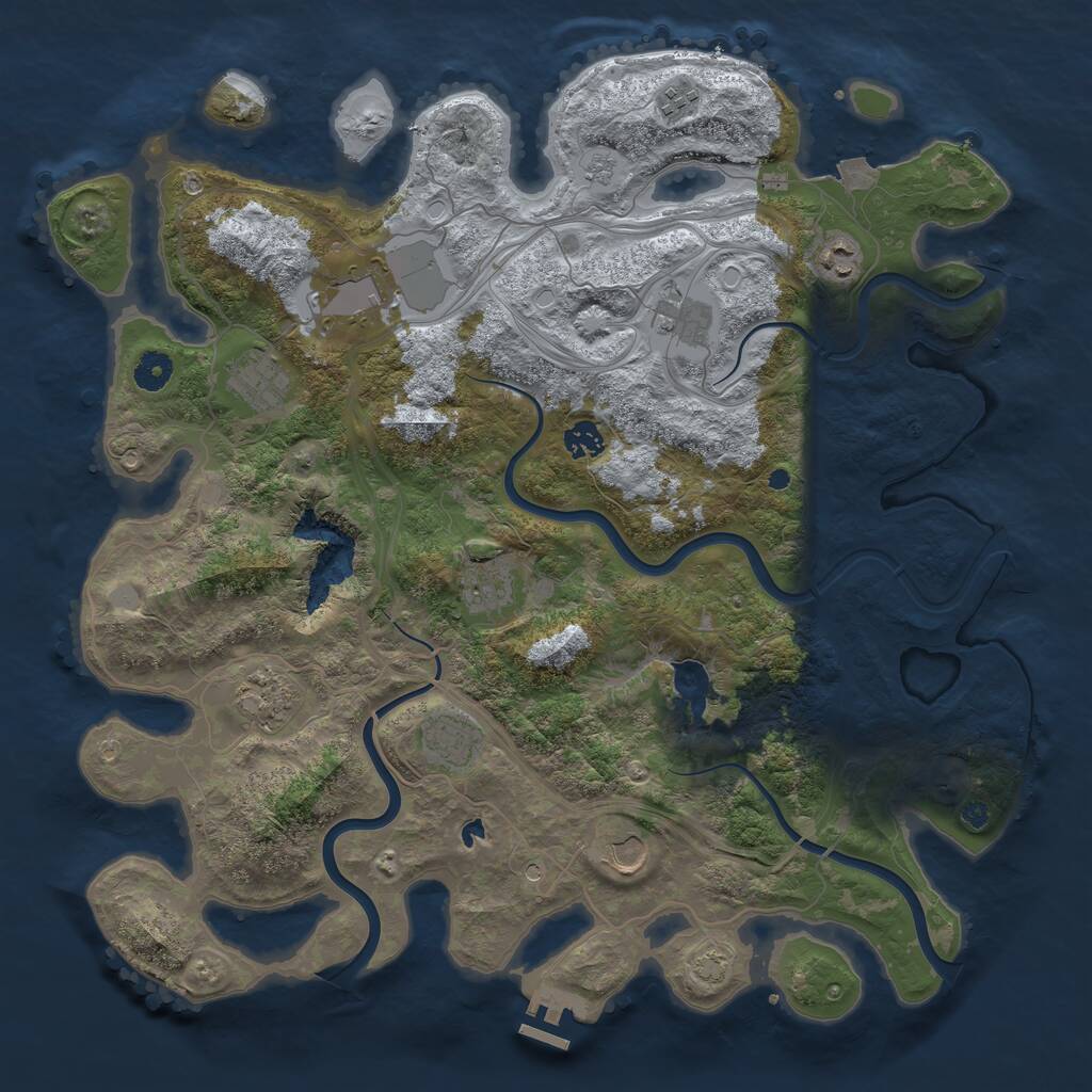 Rust Map: Procedural Map, Size: 4250, Seed: 993719895, 15 Monuments