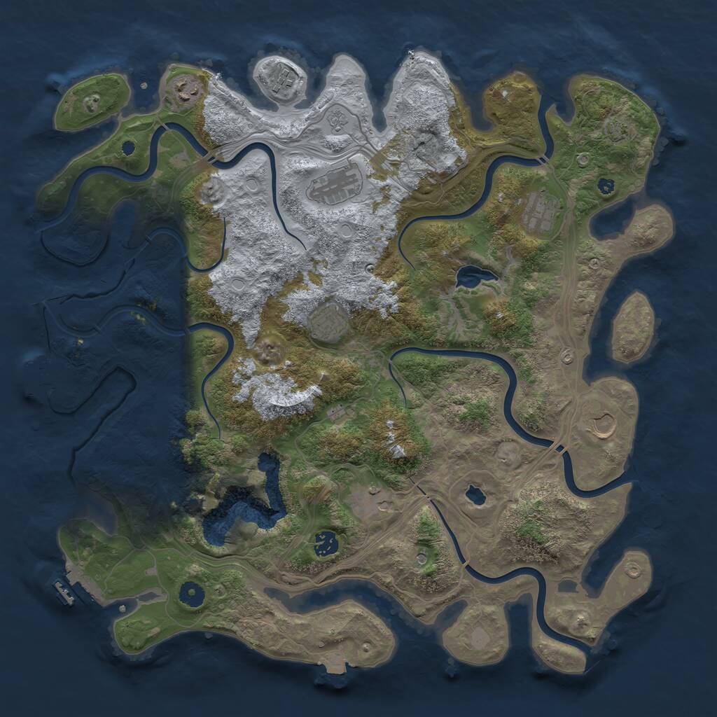 Rust Map: Procedural Map, Size: 4250, Seed: 743574958, 14 Monuments