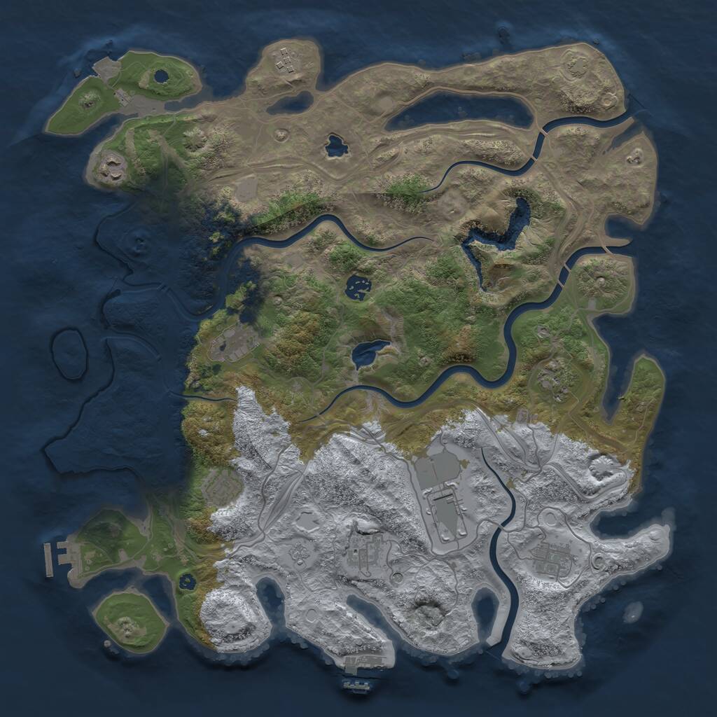 Rust Map: Procedural Map, Size: 4250, Seed: 7777777, 15 Monuments