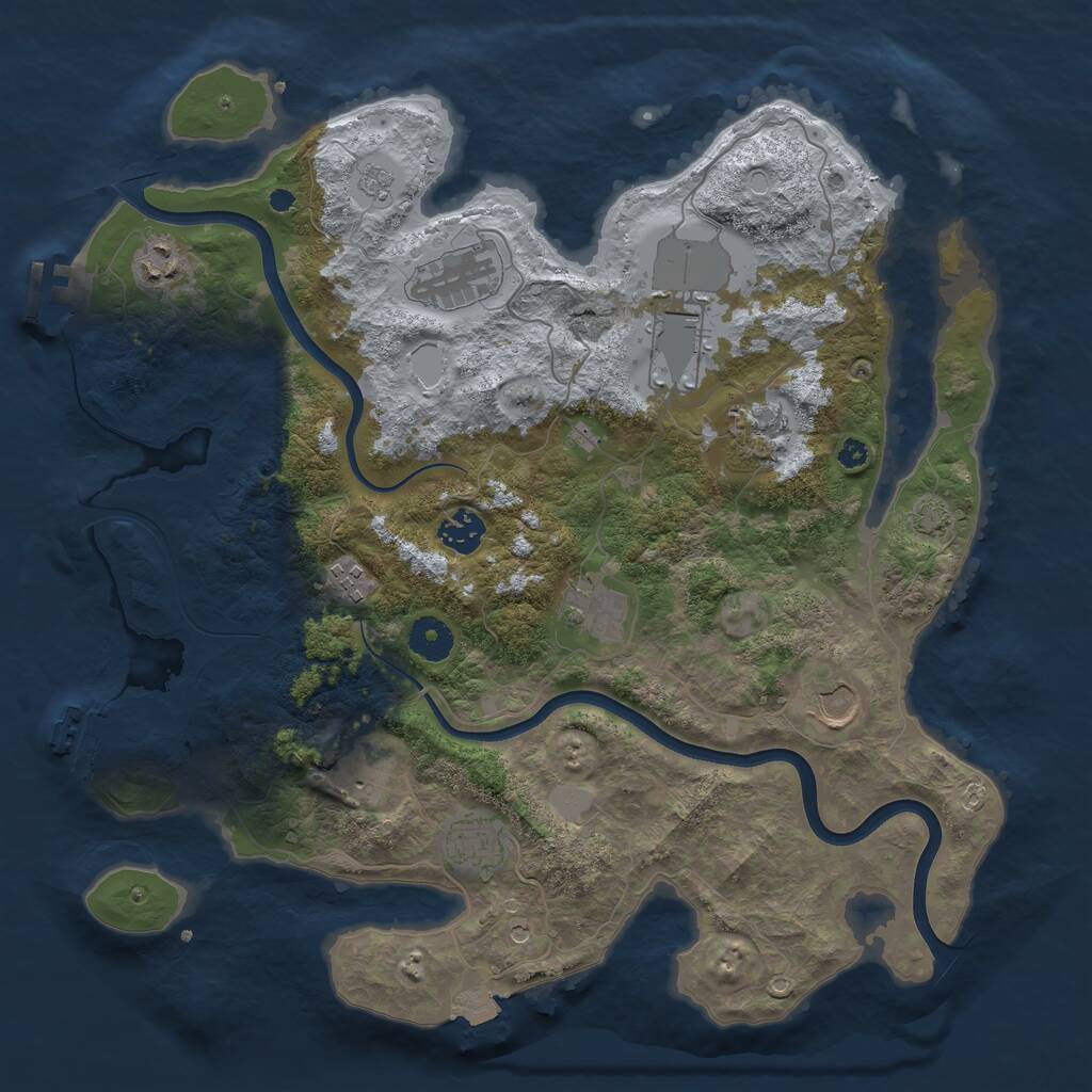 Rust Map: Procedural Map, Size: 3750, Seed: 1783015498, 16 Monuments