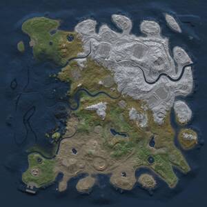 Thumbnail Rust Map: Procedural Map, Size: 4500, Seed: 2018075220, 16 Monuments