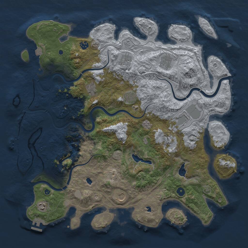Rust Map: Procedural Map, Size: 4500, Seed: 2018075220, 16 Monuments