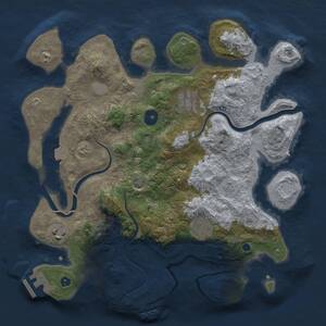 Thumbnail Rust Map: Procedural Map, Size: 3250, Seed: 1366593649, 10 Monuments