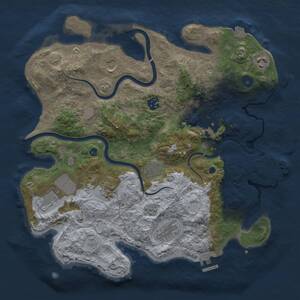 Thumbnail Rust Map: Procedural Map, Size: 3700, Seed: 1895876822, 15 Monuments