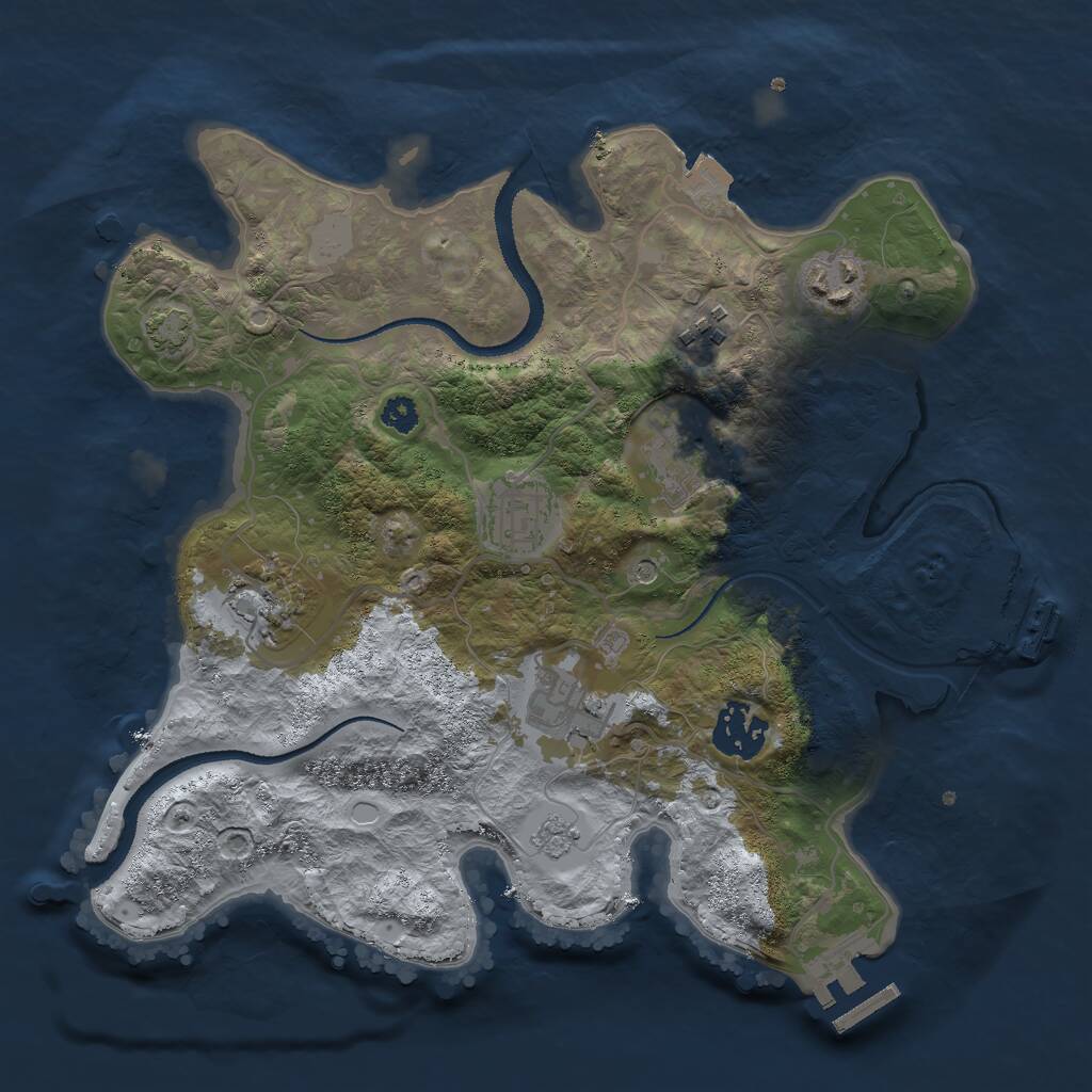 Rust Map: Procedural Map, Size: 3000, Seed: 1407759198, 13 Monuments