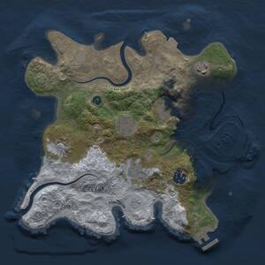 Thumbnail Rust Map: Procedural Map, Size: 3000, Seed: 1407759198, 13 Monuments