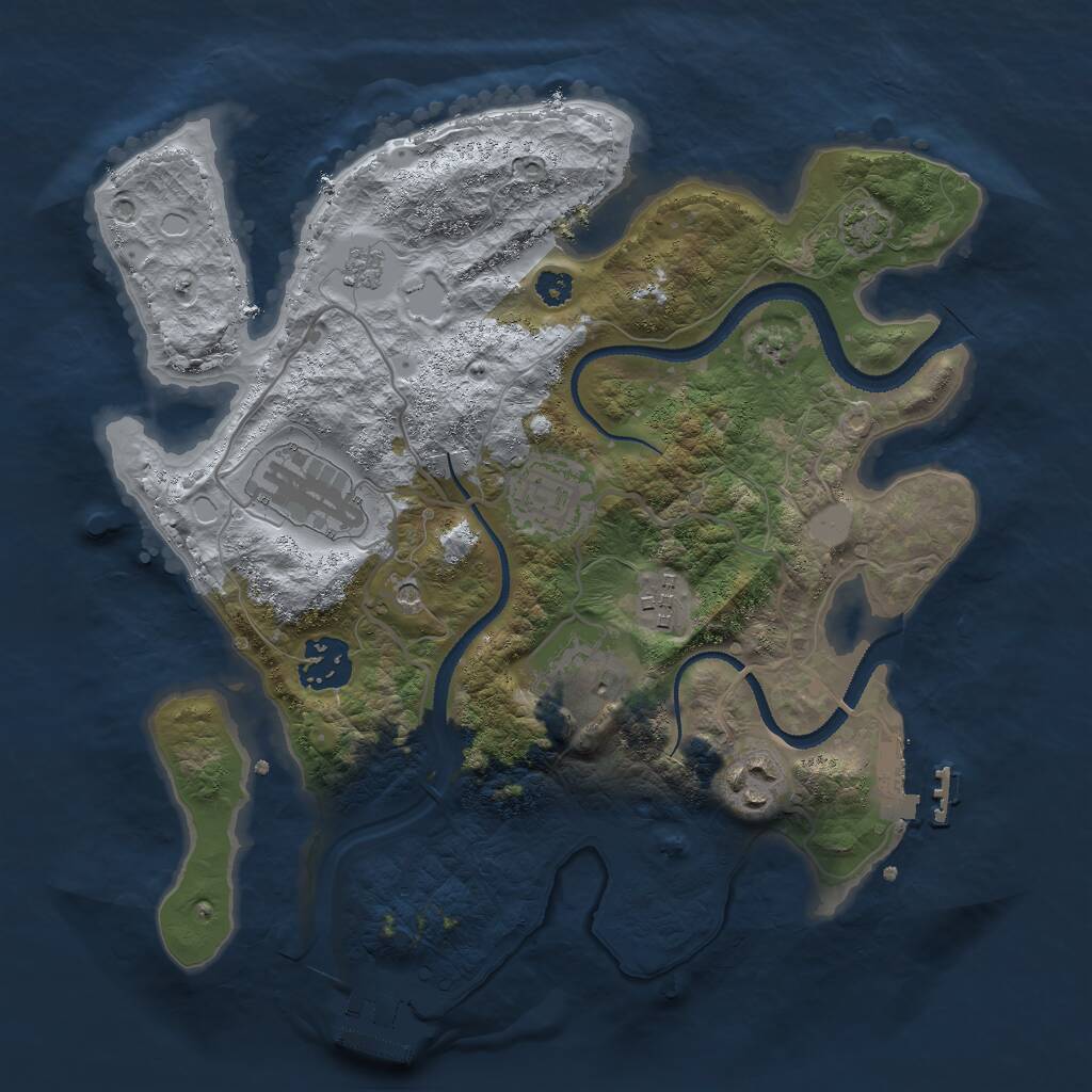 Rust Map: Procedural Map, Size: 3000, Seed: 372129445, 12 Monuments
