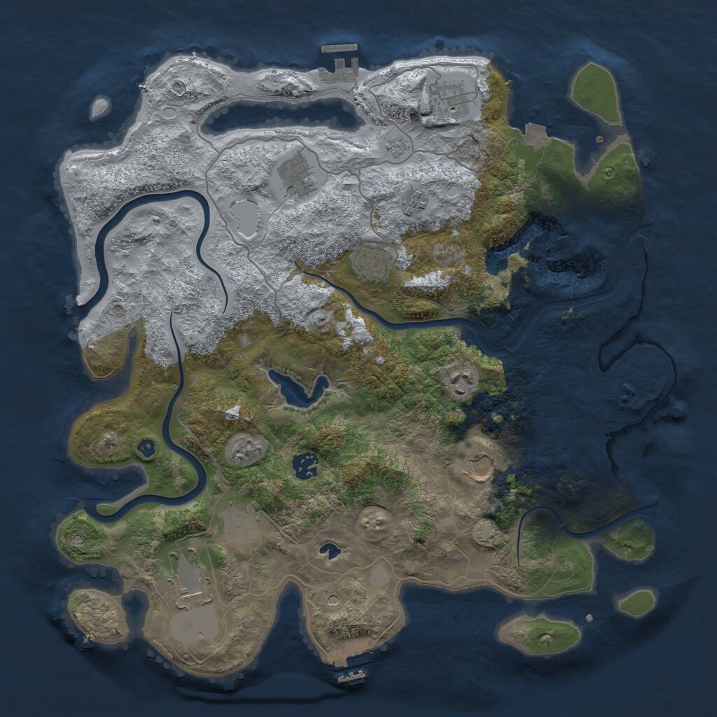 Rust Map: Procedural Map, Size: 4000, Seed: 1790597344, 15 Monuments