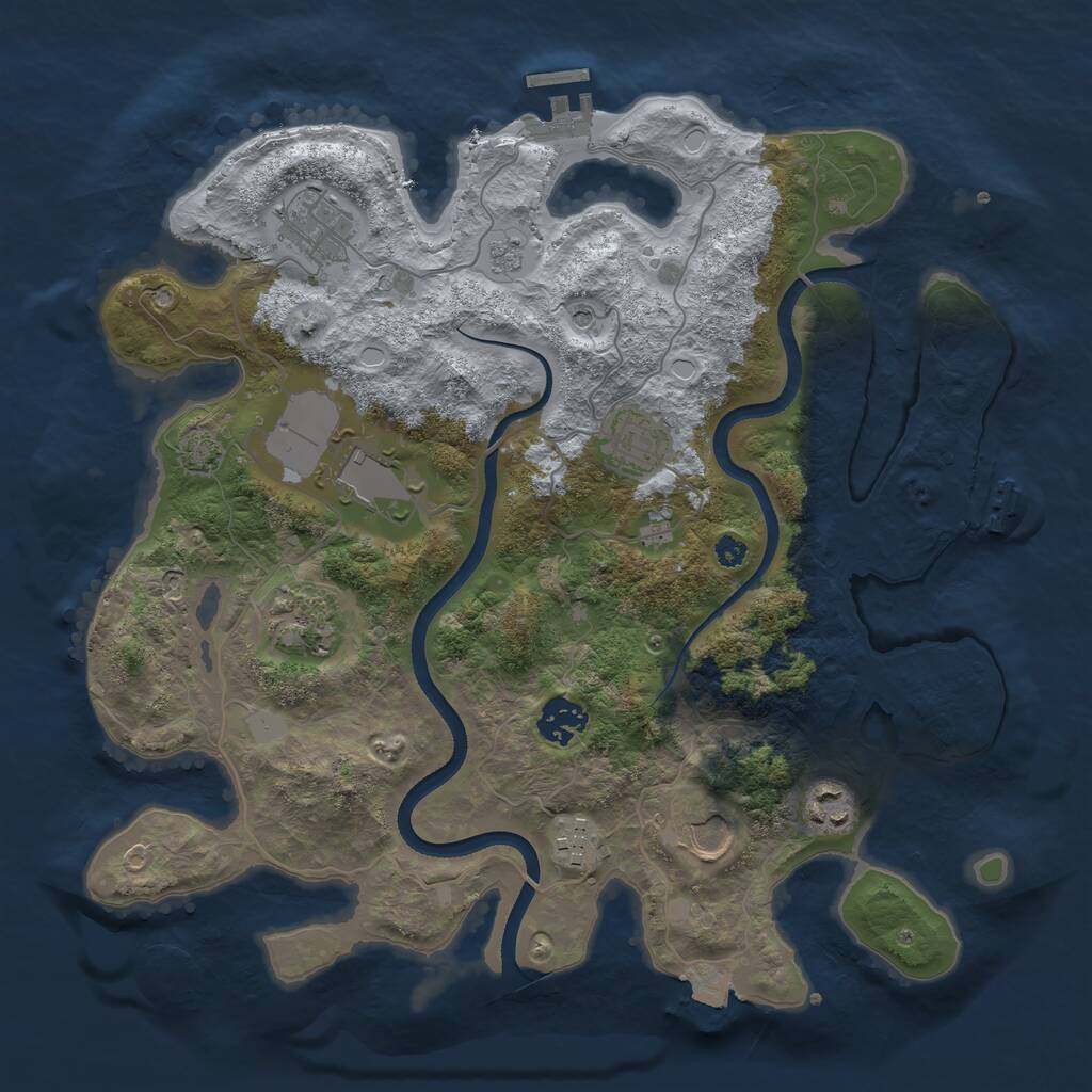 Rust Map: Procedural Map, Size: 3500, Seed: 142521732, 14 Monuments