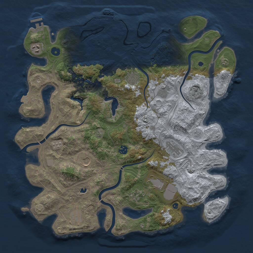 Rust Map: Procedural Map, Size: 4250, Seed: 1041315044, 16 Monuments