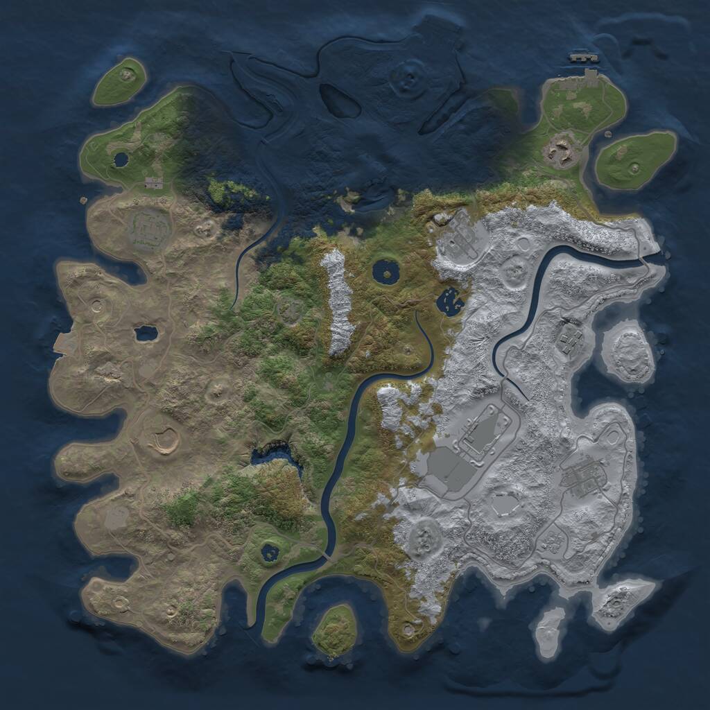 Rust Map: Procedural Map, Size: 4000, Seed: 1171719911, 14 Monuments