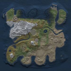 Thumbnail Rust Map: Procedural Map, Size: 3000, Seed: 1987413081, 12 Monuments