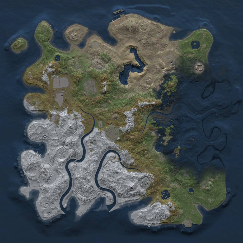 Rust Map: Procedural Map, Size: 4000, Seed: 39814263, 14 Monuments