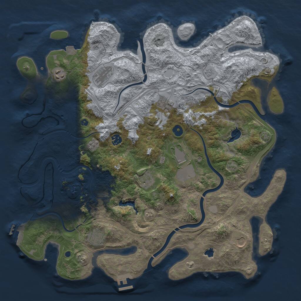 Rust Map: Procedural Map, Size: 4250, Seed: 1283594252, 15 Monuments