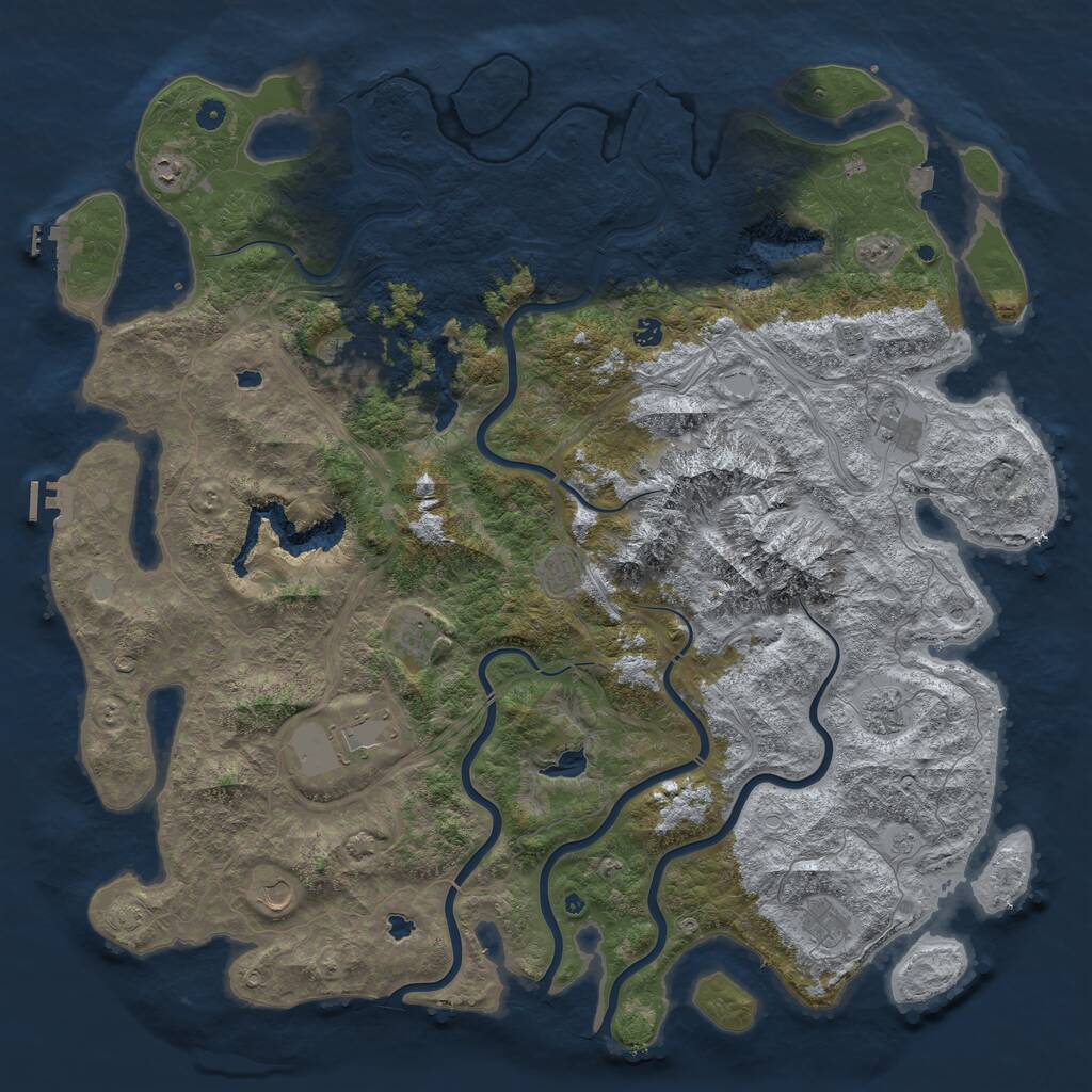 Rust Map: Procedural Map, Size: 5500, Seed: 76447215, 17 Monuments