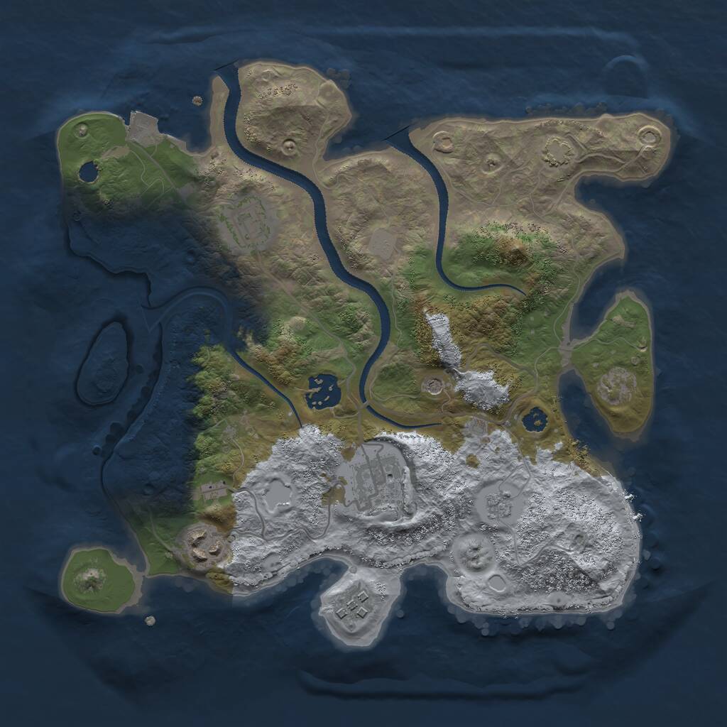 Rust Map: Procedural Map, Size: 3000, Seed: 847261935, 9 Monuments