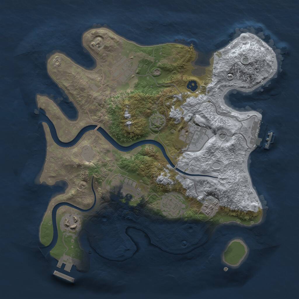 Rust Map: Procedural Map, Size: 2800, Seed: 383346683, 11 Monuments