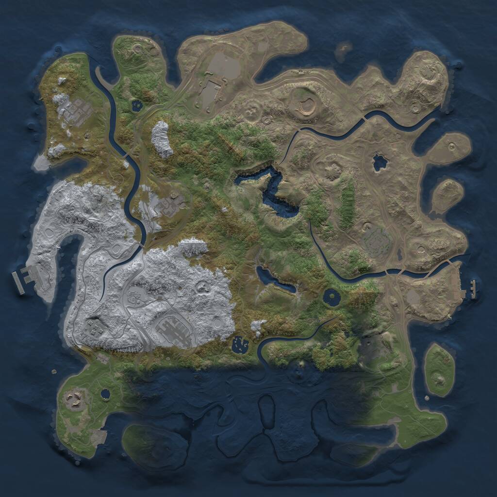 Rust Map: Procedural Map, Size: 4250, Seed: 56874, 16 Monuments