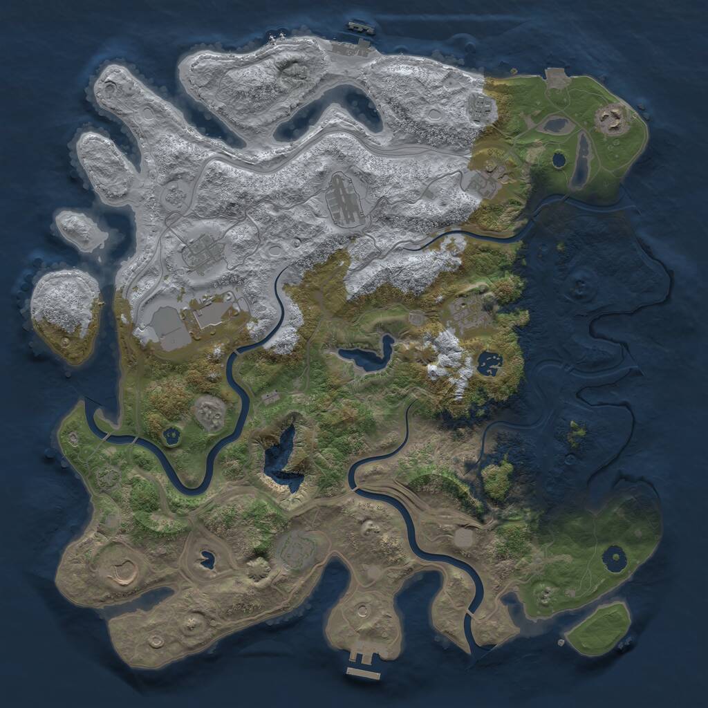 Rust Map: Procedural Map, Size: 4250, Seed: 866345981, 16 Monuments