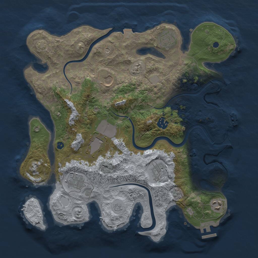 Rust Map: Procedural Map, Size: 3500, Seed: 32131, 14 Monuments