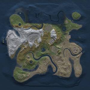 Thumbnail Rust Map: Procedural Map, Size: 3000, Seed: 1941653466, 12 Monuments