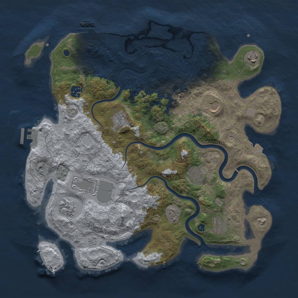 Rust Map: Procedural Map, Size: 3800, Seed: 62944, 15 Monuments