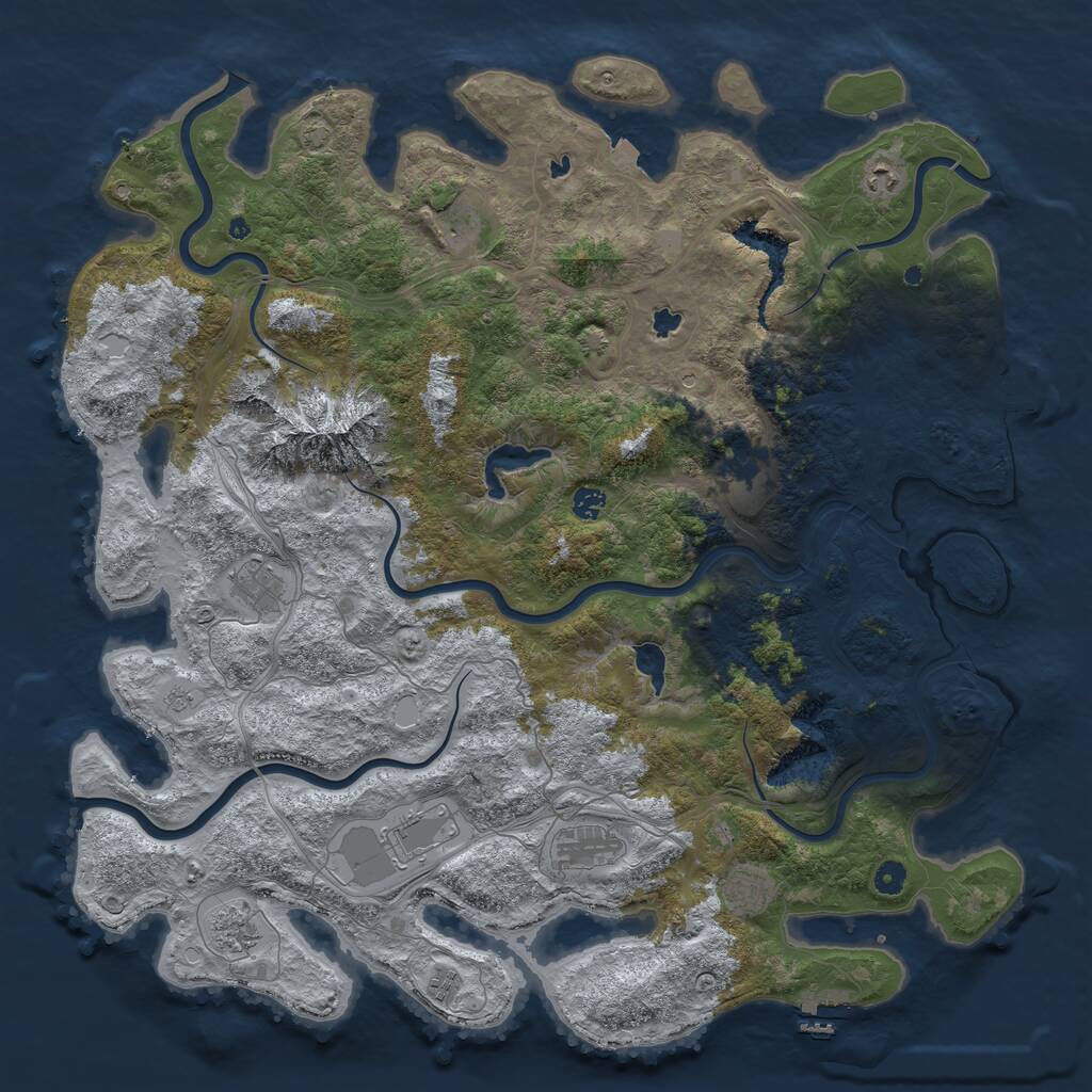 Rust Map: Procedural Map, Size: 5000, Seed: 1271989714, 16 Monuments