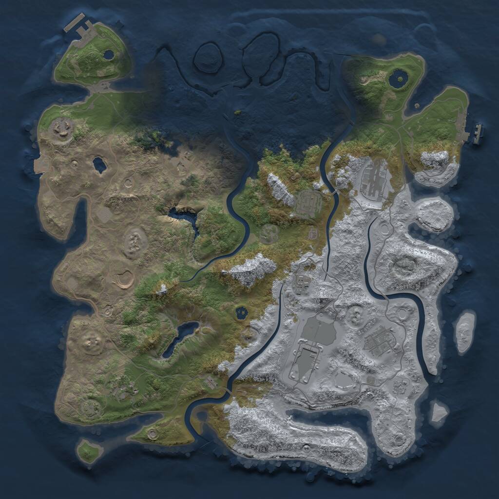 Rust Map: Procedural Map, Size: 4000, Seed: 2002348418, 15 Monuments