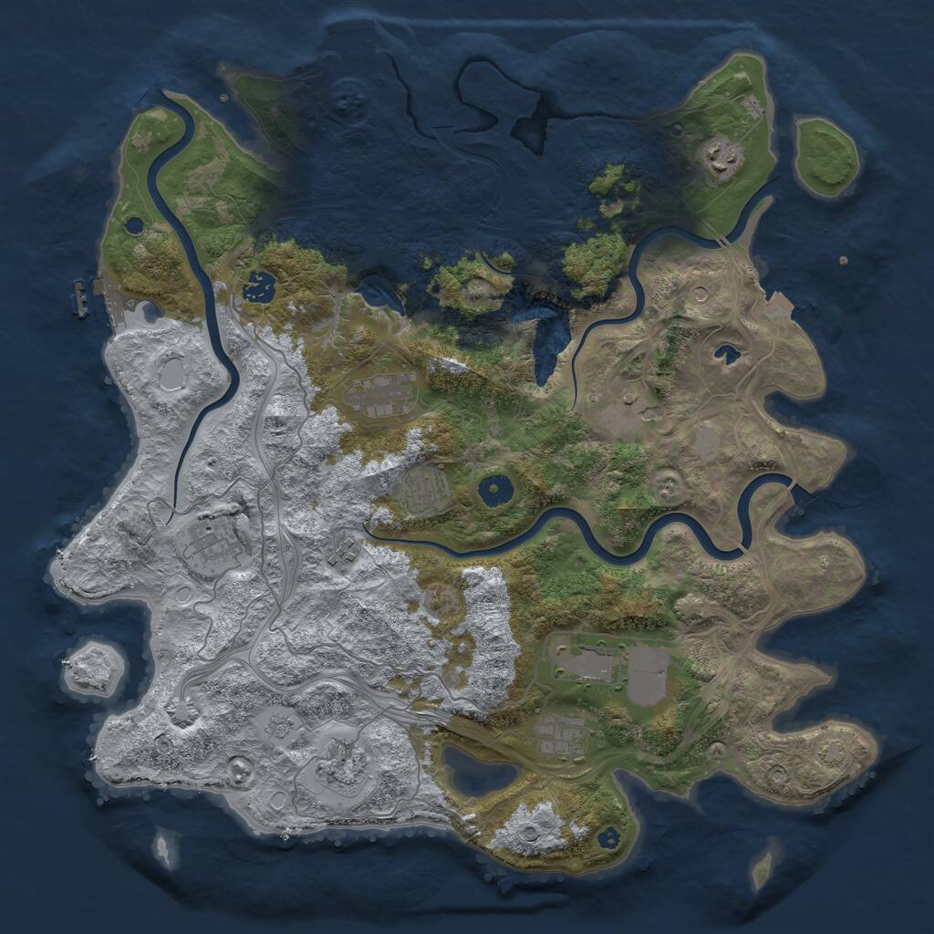 Rust Map: Procedural Map, Size: 4250, Seed: 862270980, 16 Monuments