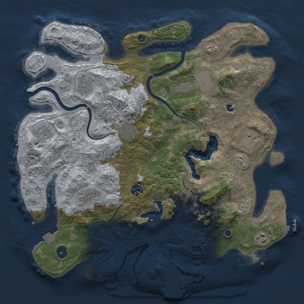 Rust Map: Procedural Map, Size: 4000, Seed: 207202615, 15 Monuments