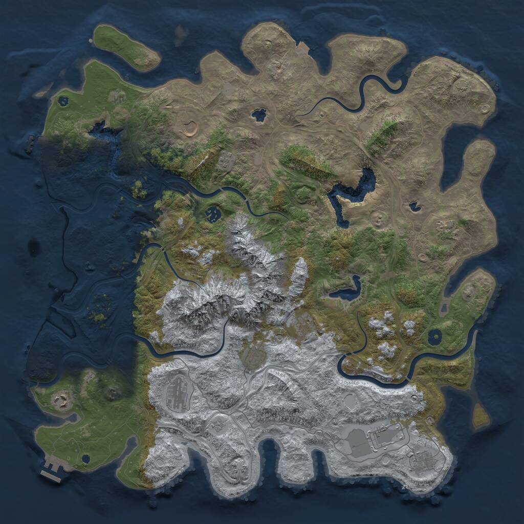 Rust Map: Procedural Map, Size: 5000, Seed: 1474207182, 16 Monuments