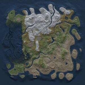 Thumbnail Rust Map: Procedural Map, Size: 4500, Seed: 621830763, 14 Monuments