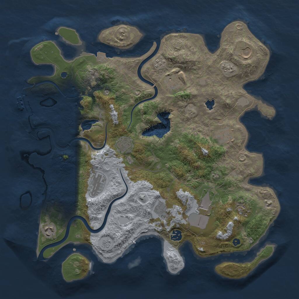 Rust Map: Procedural Map, Size: 4000, Seed: 171412921, 16 Monuments